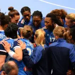 Les handballeuses de l’équipe de France lors d’un match en 2015