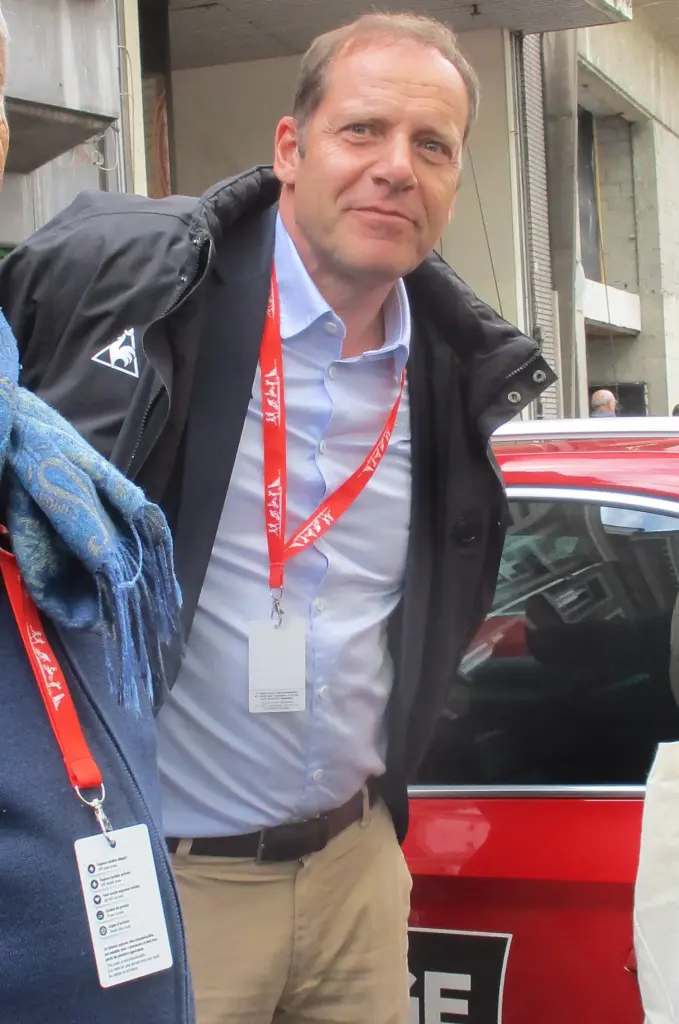 Christian Prudhomme à l'arrivée de Liège-Bastogne-Liège en 2019.