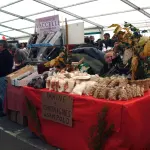 Stand de farine de châtaigne à la foire de Bocognano en 2011