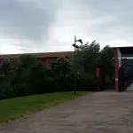 Bâtiments et entrée du Musée national de l’Automobile à Mulhouse en août 2016