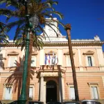 Façade de l’hôtel de ville d’Ajaccio photographiée en septembre 2021