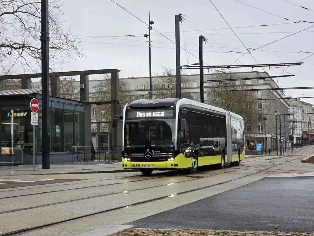 Bus Bibus en essai à Brest le 9 février 2026, photographie d’archive du réseau