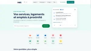 Page d’accueil de Nati et ses rubriques de services, immobilier, emploi et loisirs